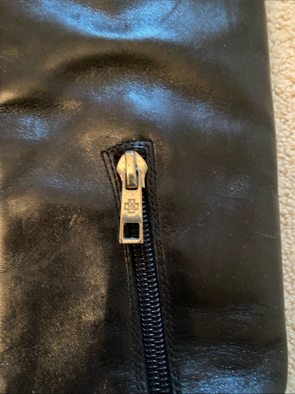 Ann Taylor Factory Black Over-the-Knee Riding Boots with Gold Heel Accent - Picture 4 of 4